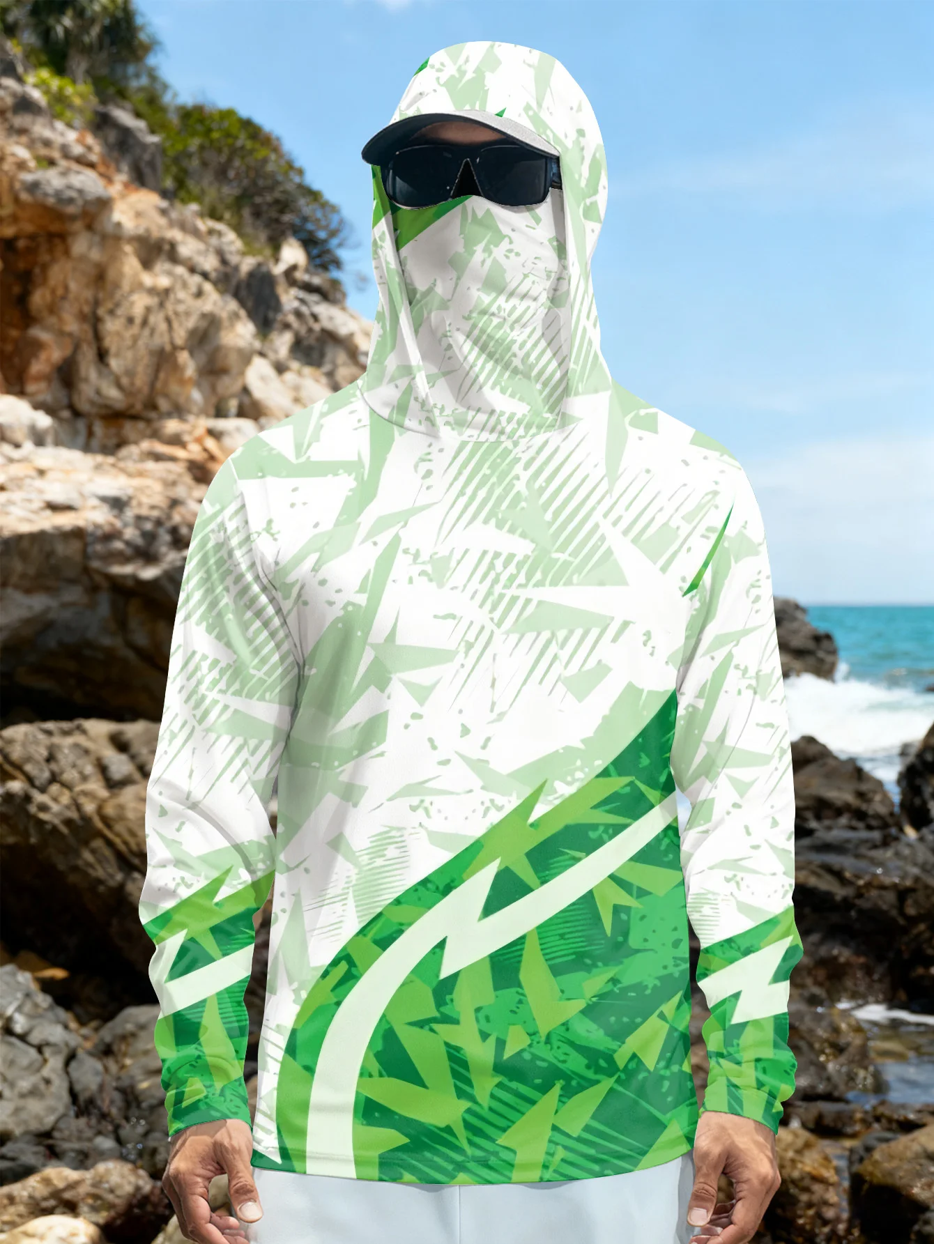 Outdoor Hunting Prints - Мужская рубашка для рыбалки с капюшоном,