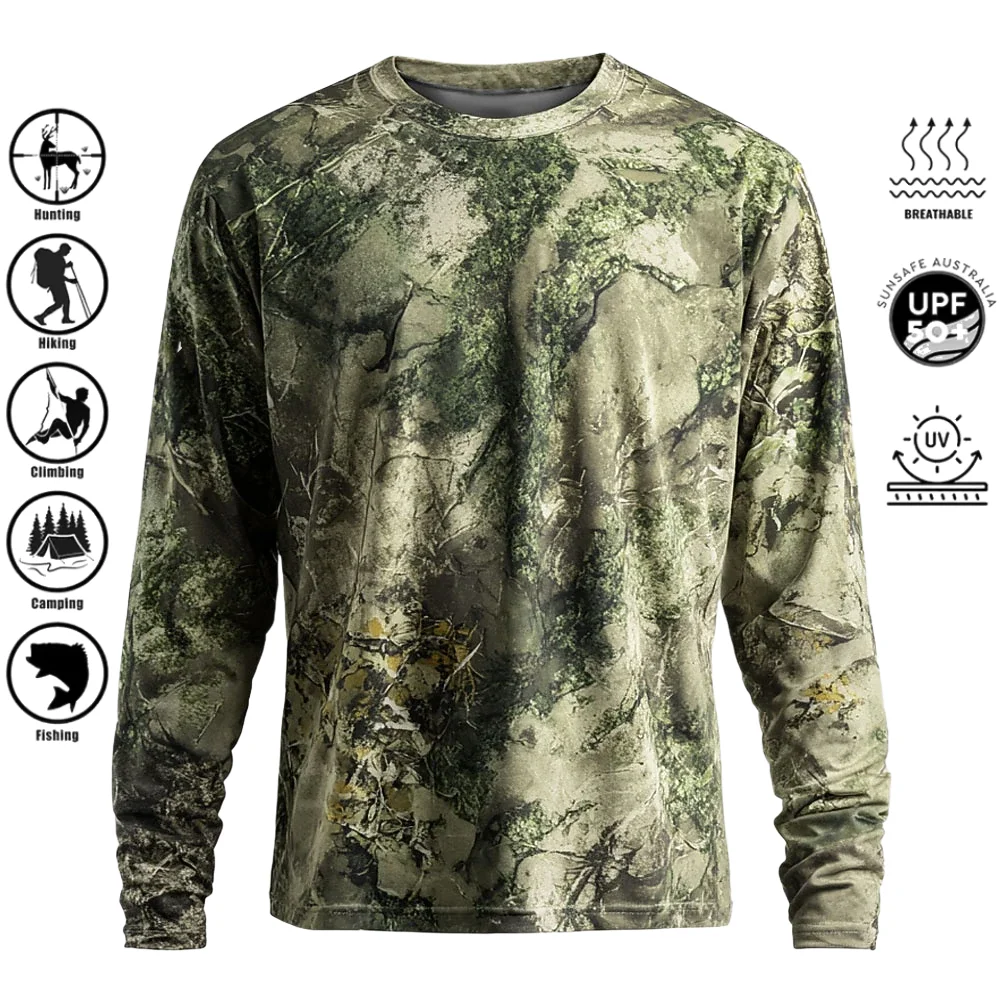 Outdoor Hunting Prints - Мужская футболка с длинным рукавом, полиэстер,